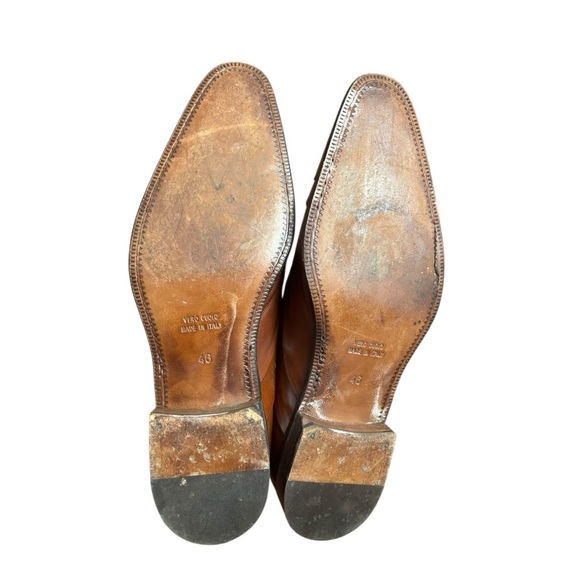 Calzoleria Toscana Mens Italian Cap Toe Oxfords Mahogany Size 46 US 13 - Picture 7 of 15